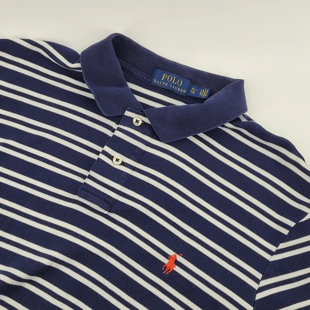 Polo Ralph Lauren Mens XL Striped Short Sleeve Polo Shirt